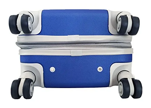 3 Pc Luggage Set Hardside Rolling 4Wheel Spinner Upright Carryon Travel Abs Blue