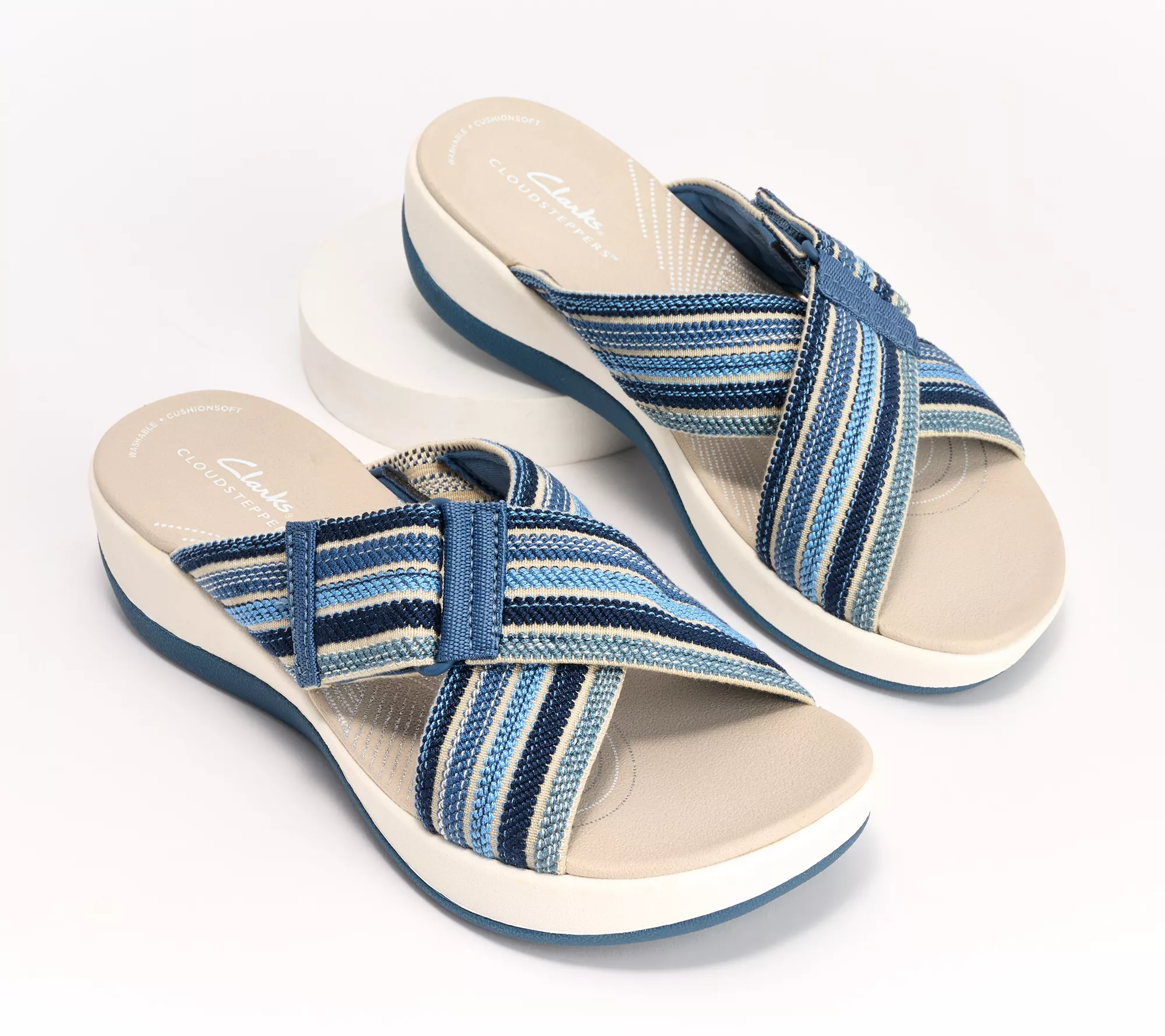 "As Is" Clarks Cloudsteppers Slip-On Slide- Arla Wave