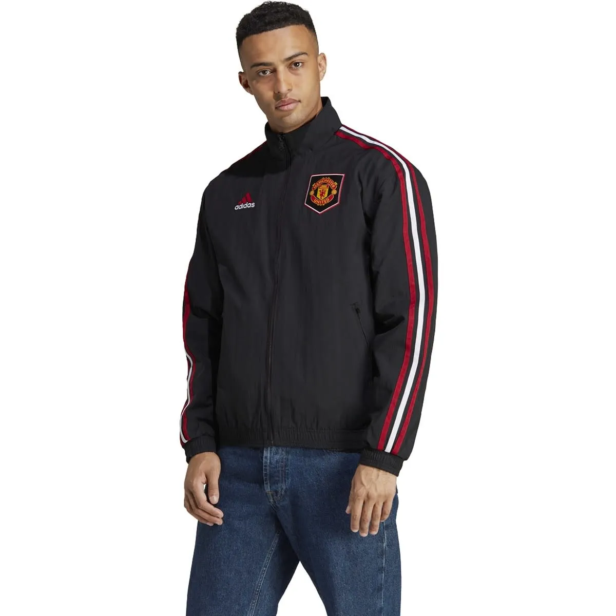 Adidas Manchester United 22/23 Reversible Anthem Jacket (Black/Pink)