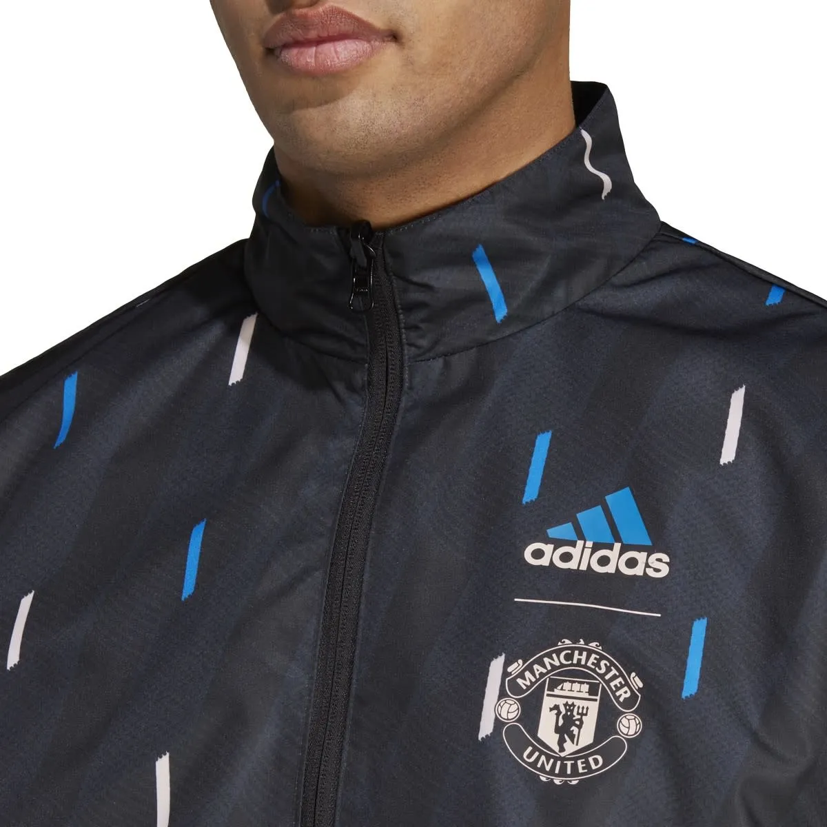 Adidas Manchester United 22/23 Reversible Anthem Jacket (Black/Pink)