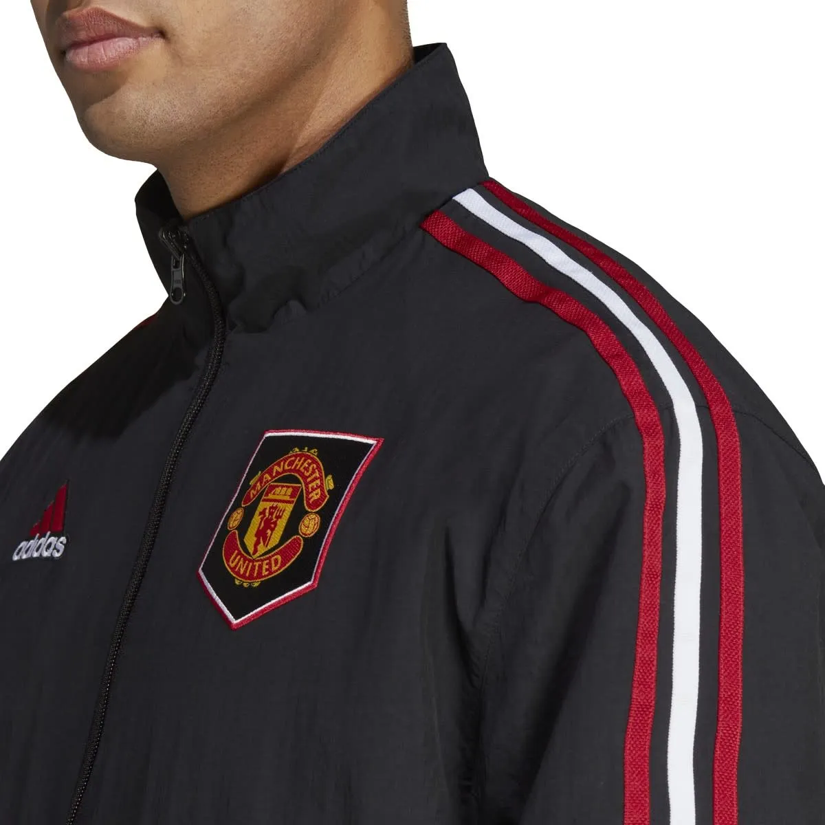 Adidas Manchester United 22/23 Reversible Anthem Jacket (Black/Pink)