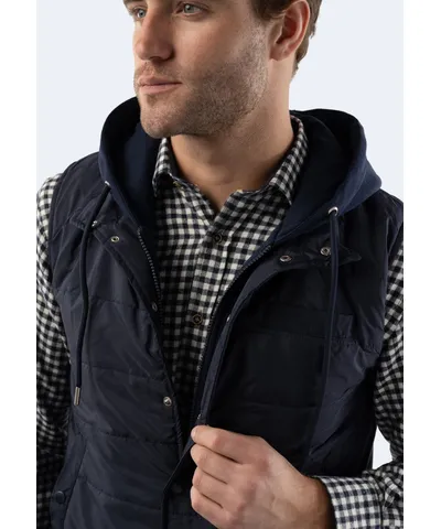 American Heritage Navy Hooded Vest