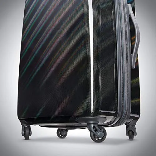 American Tourister Moonlight Hardside Expandable Luggage with Spinner Wheels, Iridescent Black, Carry-On 21-Inch