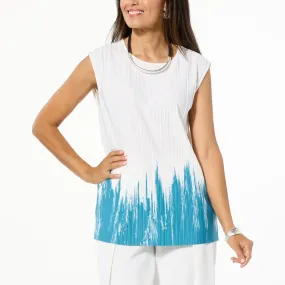      As Is WynneLayers Summer Plisse Knit Sleeveless Top     