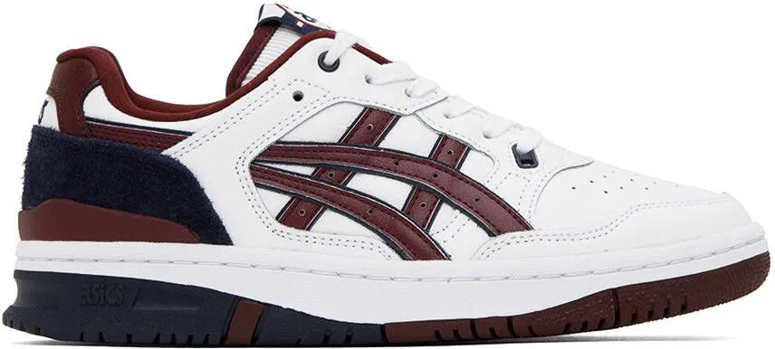 Asics White & Burgundy EX89 Sneakers