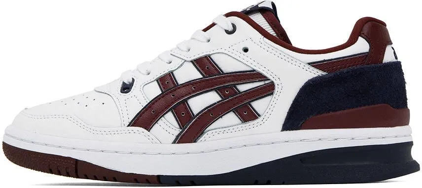 Asics White & Burgundy EX89 Sneakers