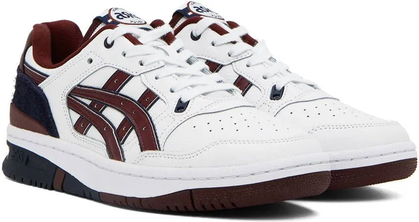 Asics White & Burgundy EX89 Sneakers