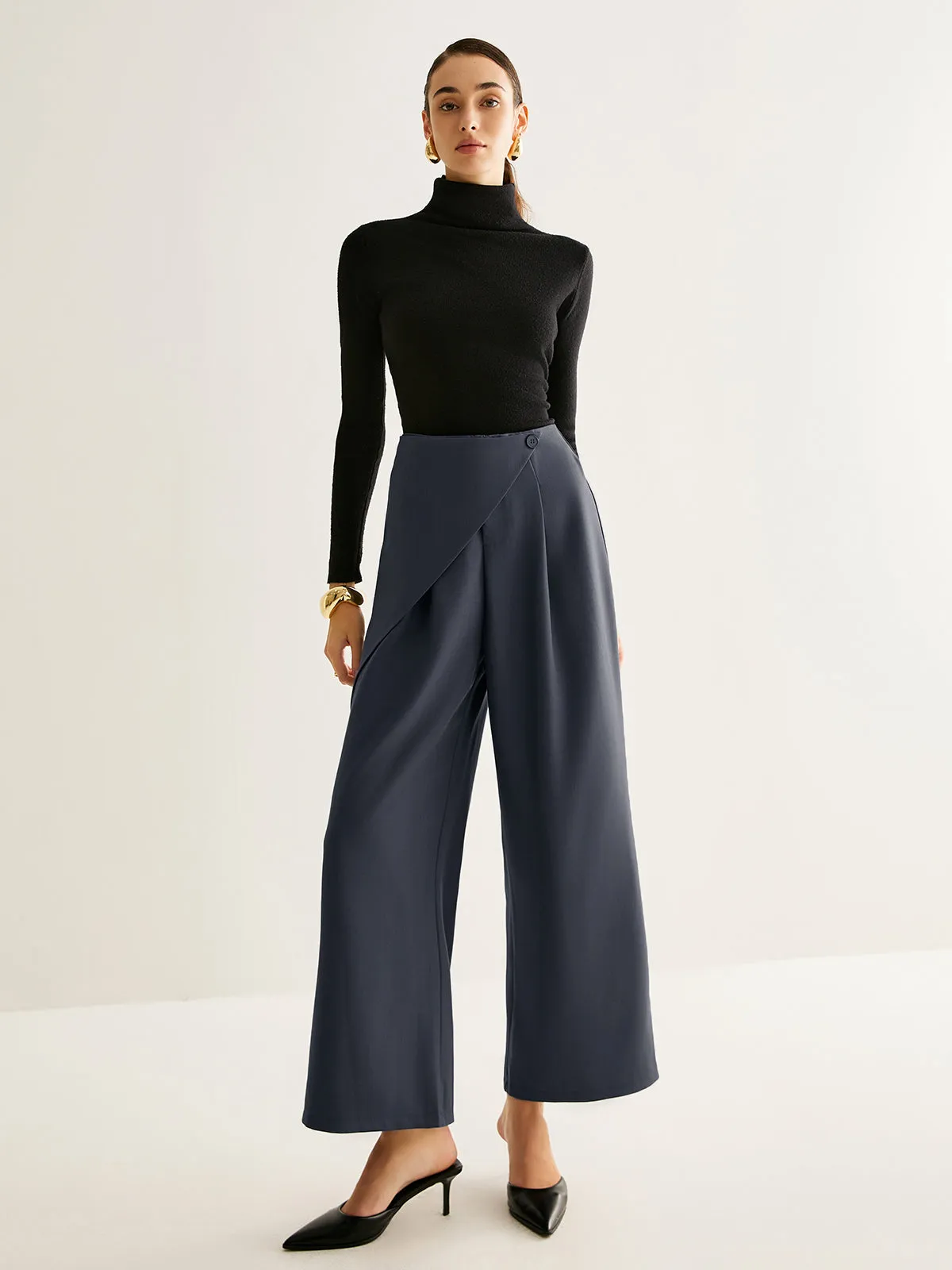 Asymmetrical Wide-Leg Pants