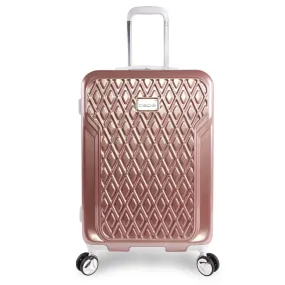 BEBE Women's Stella 21 Hardside Carry-on Spinner Luggage, Rose Gold