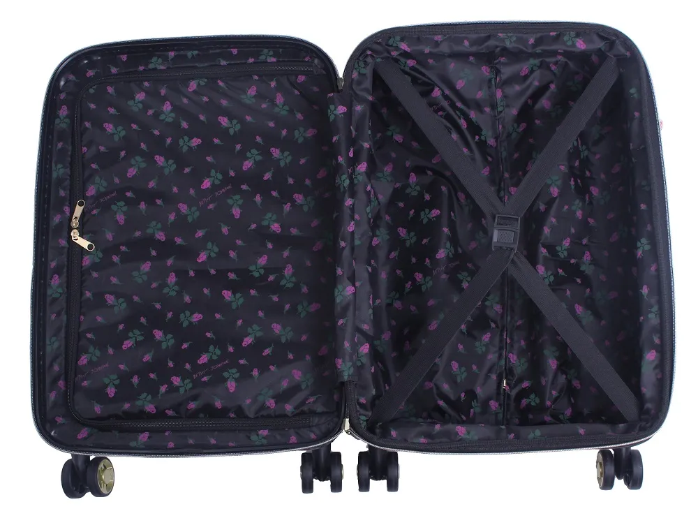 Betsey Johnson Stripe Floral Hummingbird 3-Piece Luggage Set 