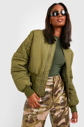 Bomber Jacket With Sleeve Zip Detail