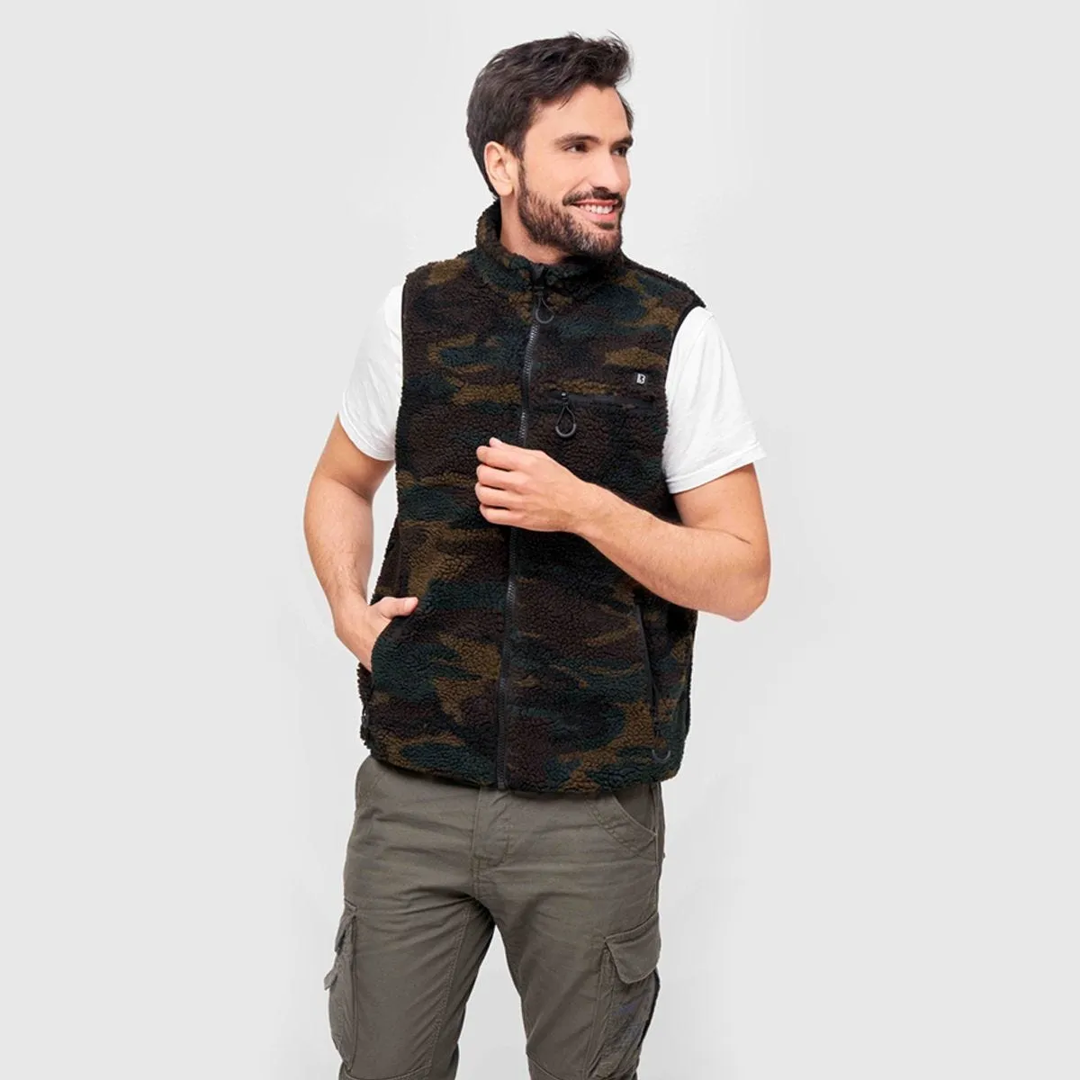 Brandit Teddyfleece Worker Vest Woodland