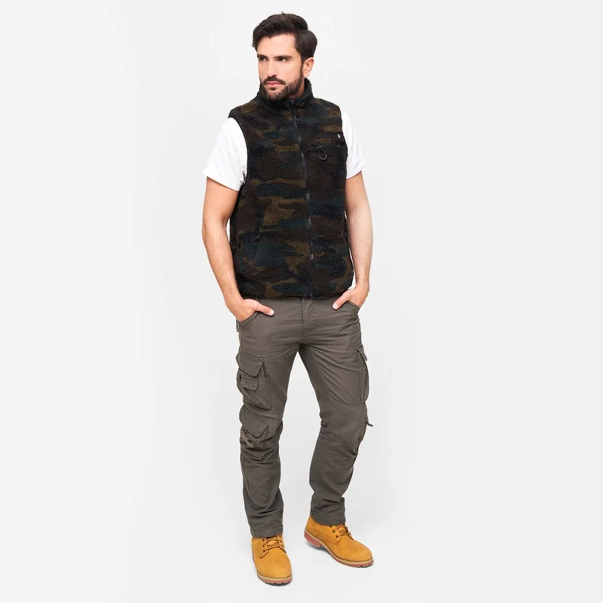 Brandit Teddyfleece Worker Vest Woodland