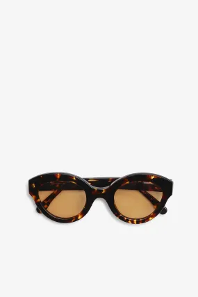 Brown Chunky Round Sunglasses