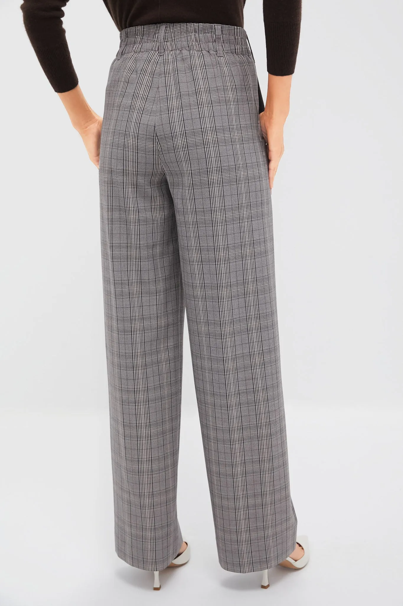 Brown Plaid Straight Leg Louis Pants