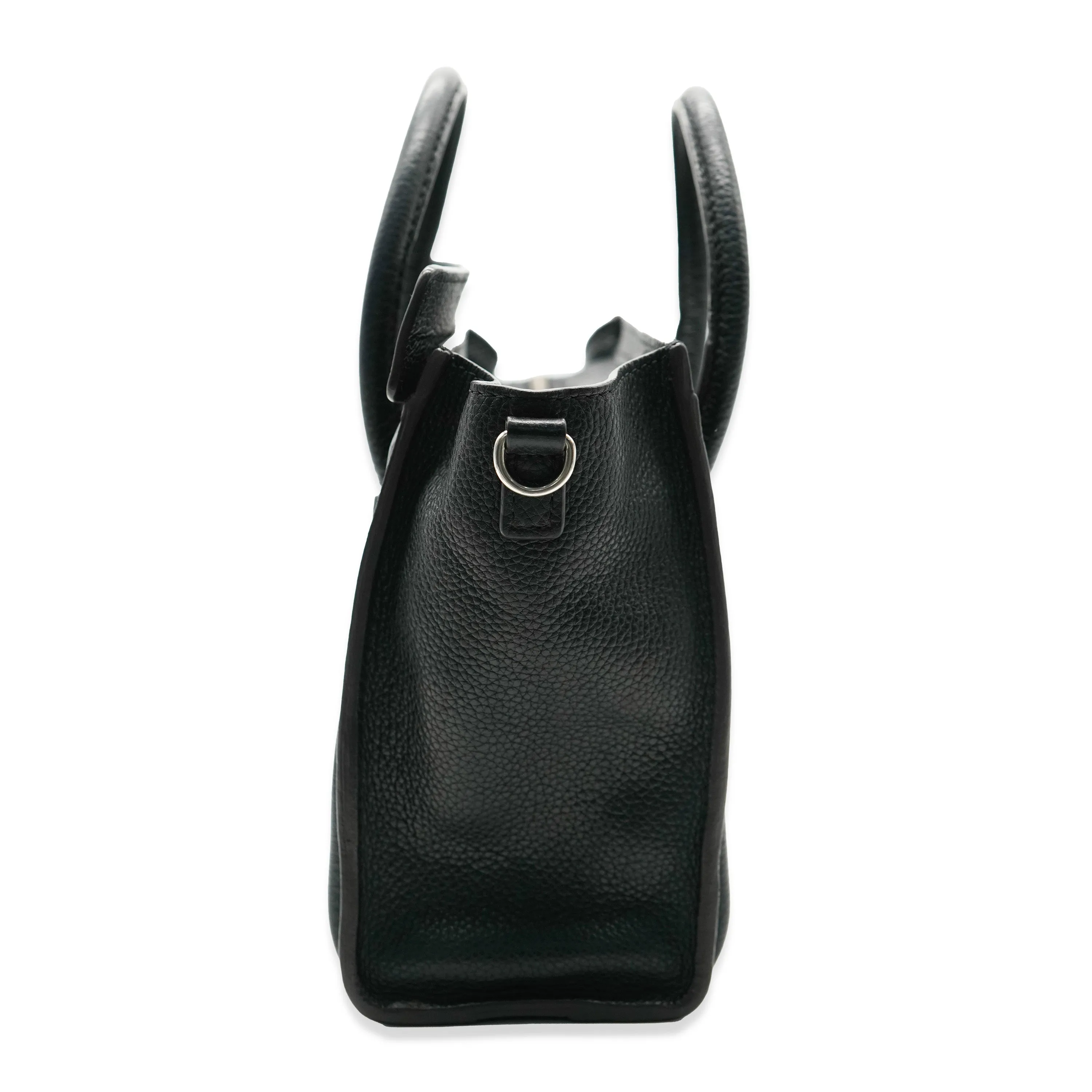 Celine Black Drummed Leather Nano Luggage