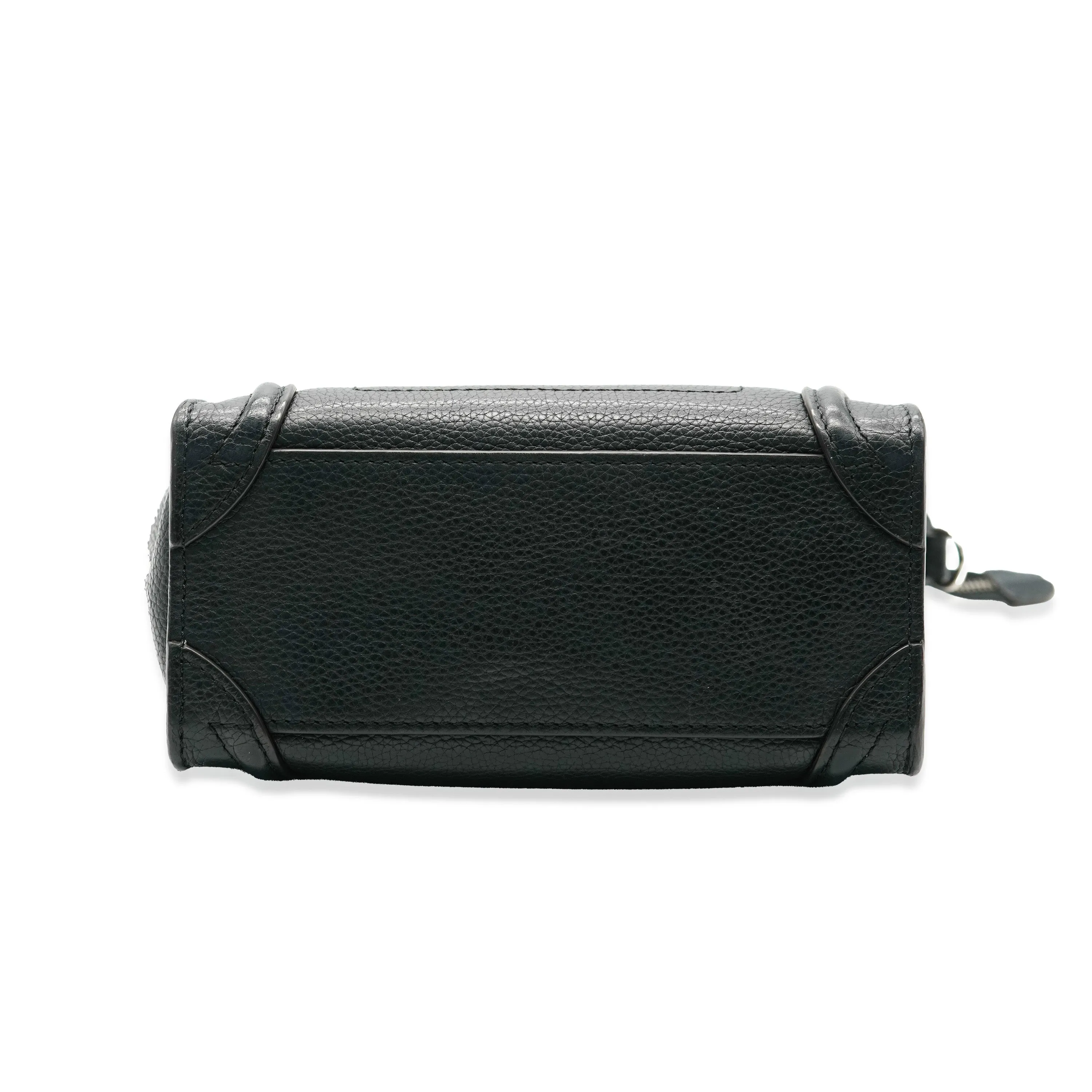 Celine Black Drummed Leather Nano Luggage