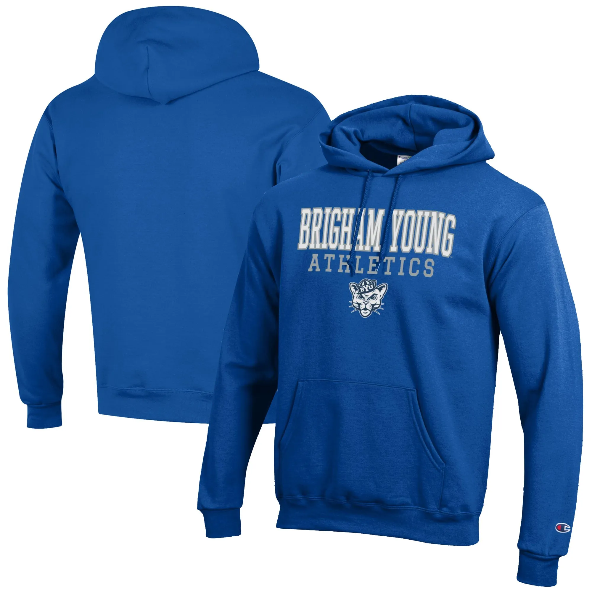 Champion  BYU Cougars Royal Athletics Logo Stack Pullover Hoodie