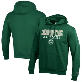 Champion  Colorado State Rams Green Alumni Logo Stack Pullover Hoodie