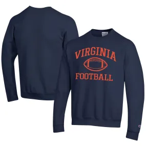 Champion  Virginia Cavaliers Navy Football Powerblend Pullover Sweatshirt