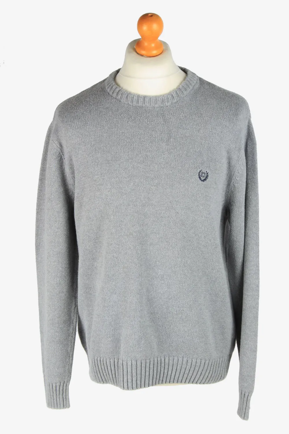 Chaps Crew Neck Jumper Pullover 90s Grey L - Pepper Tree London