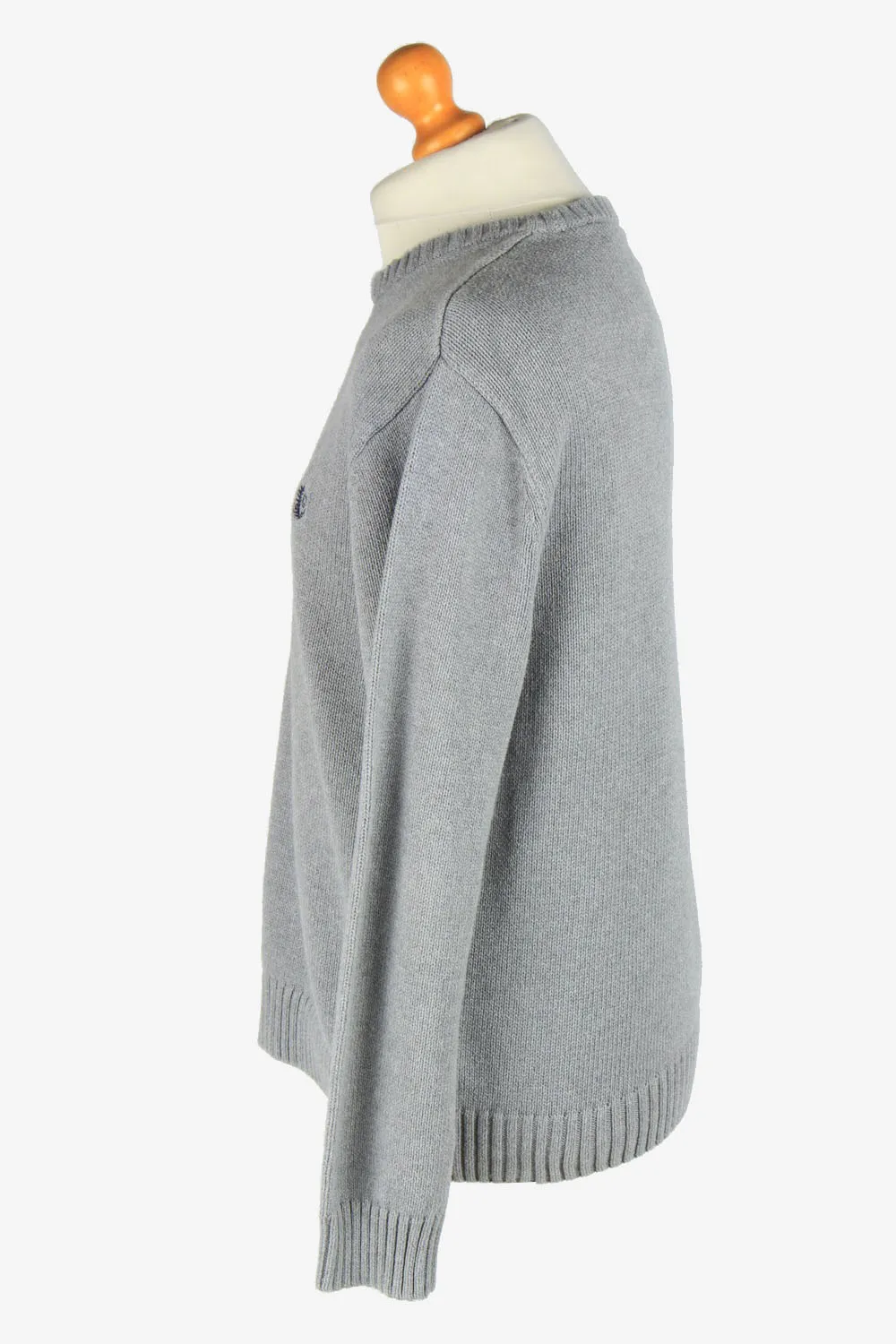 Chaps Crew Neck Jumper Pullover 90s Grey L - Pepper Tree London