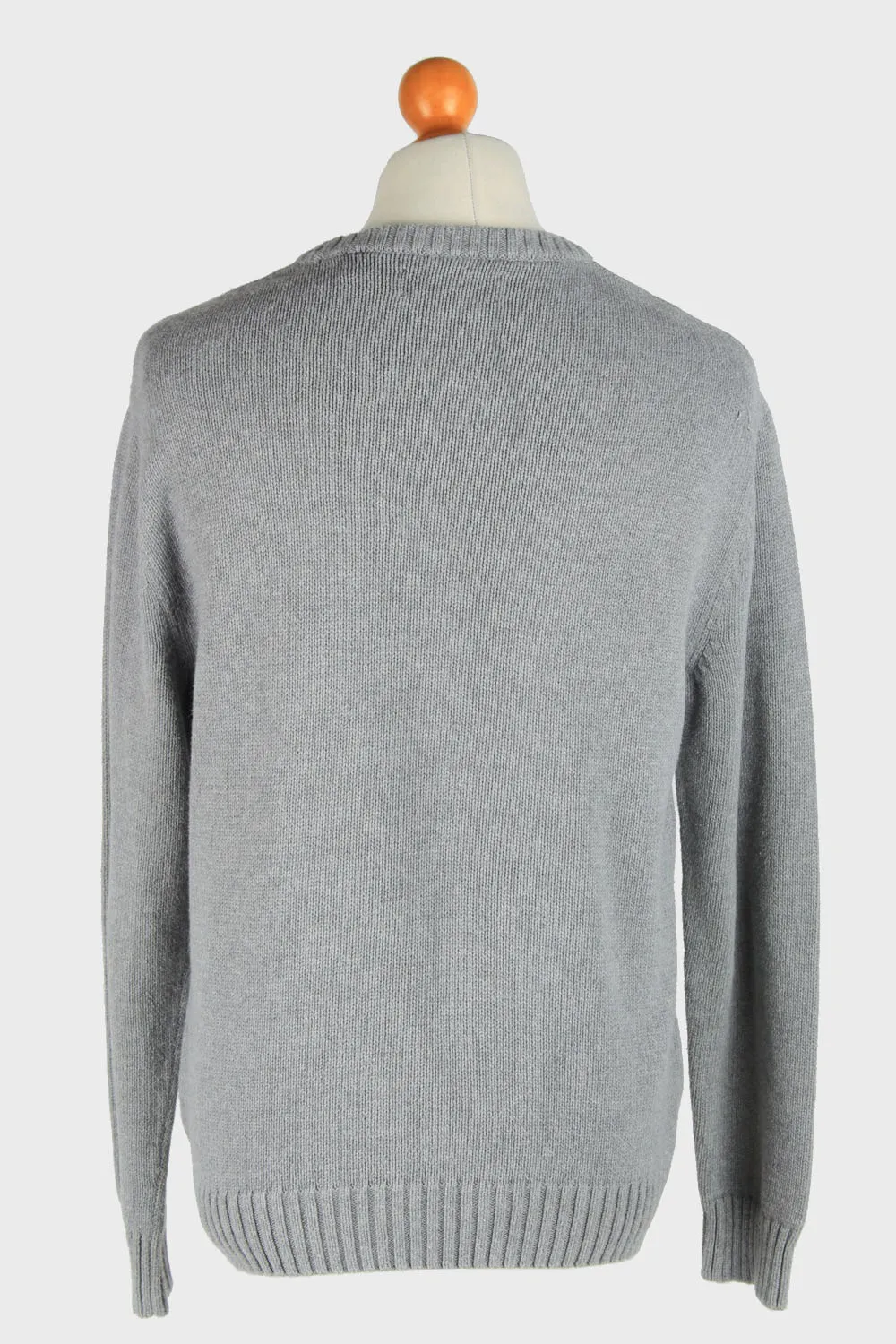 Chaps Crew Neck Jumper Pullover 90s Grey L - Pepper Tree London