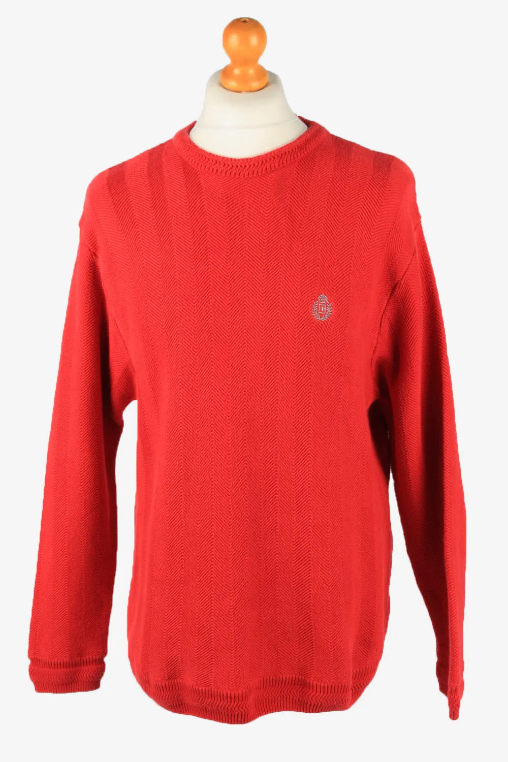 Chaps Crew Neck Jumper Pullover 90s Mens Red L - Pepper Tree London