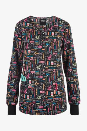 Cherokee Nurse Power Women's 2-Pocket STRETCH Print Scrub Jacket