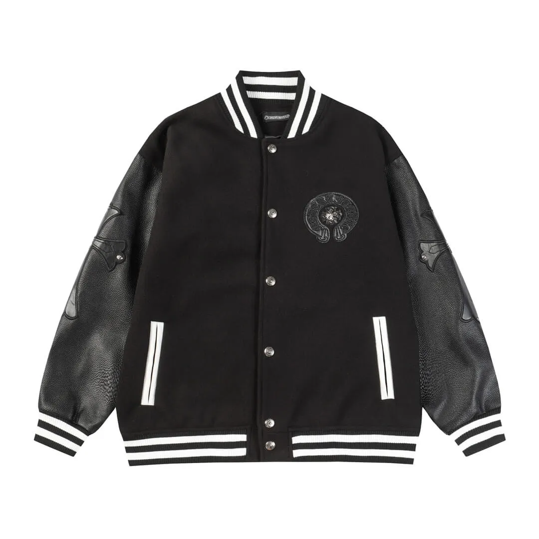 Chrome Hearts Black Horseshoe Varsity Jacket