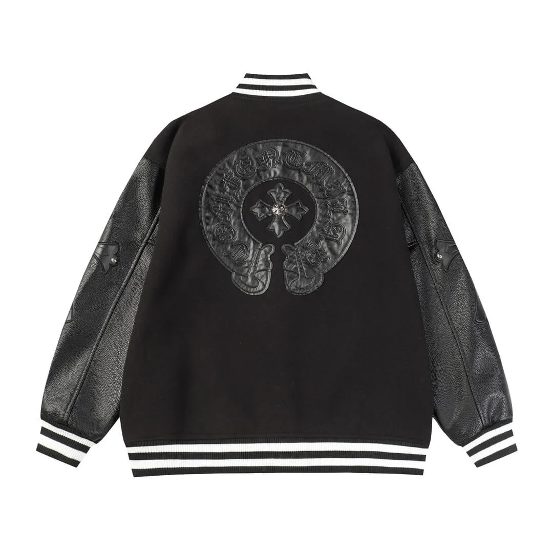 Chrome Hearts Black Horseshoe Varsity Jacket