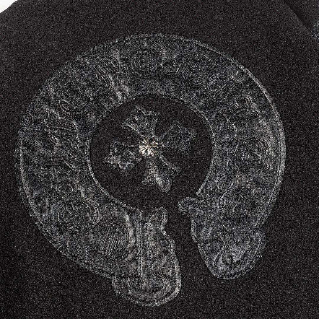 Chrome Hearts Black Horseshoe Varsity Jacket