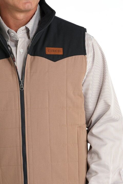 Cinch Men's Reversible Quilted Vest in Khaki