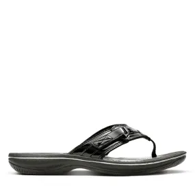 Clarks Womens Breeze Sea Sandals - Black Patent