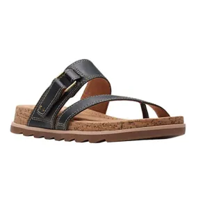 Clarks Women's Yacht Beach Sandal Black Leather