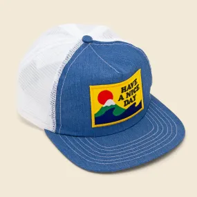 Club Cap - Denim/White