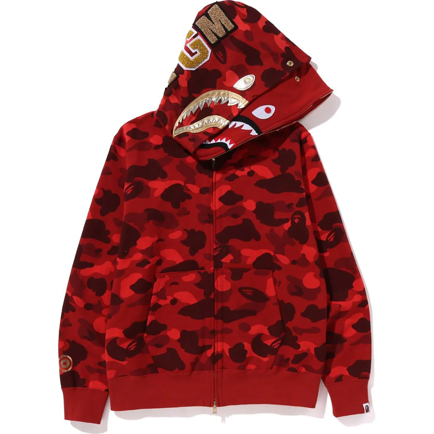 COLOR CAMO DOUBLE SHARK FULL ZIP HOODIE MENS