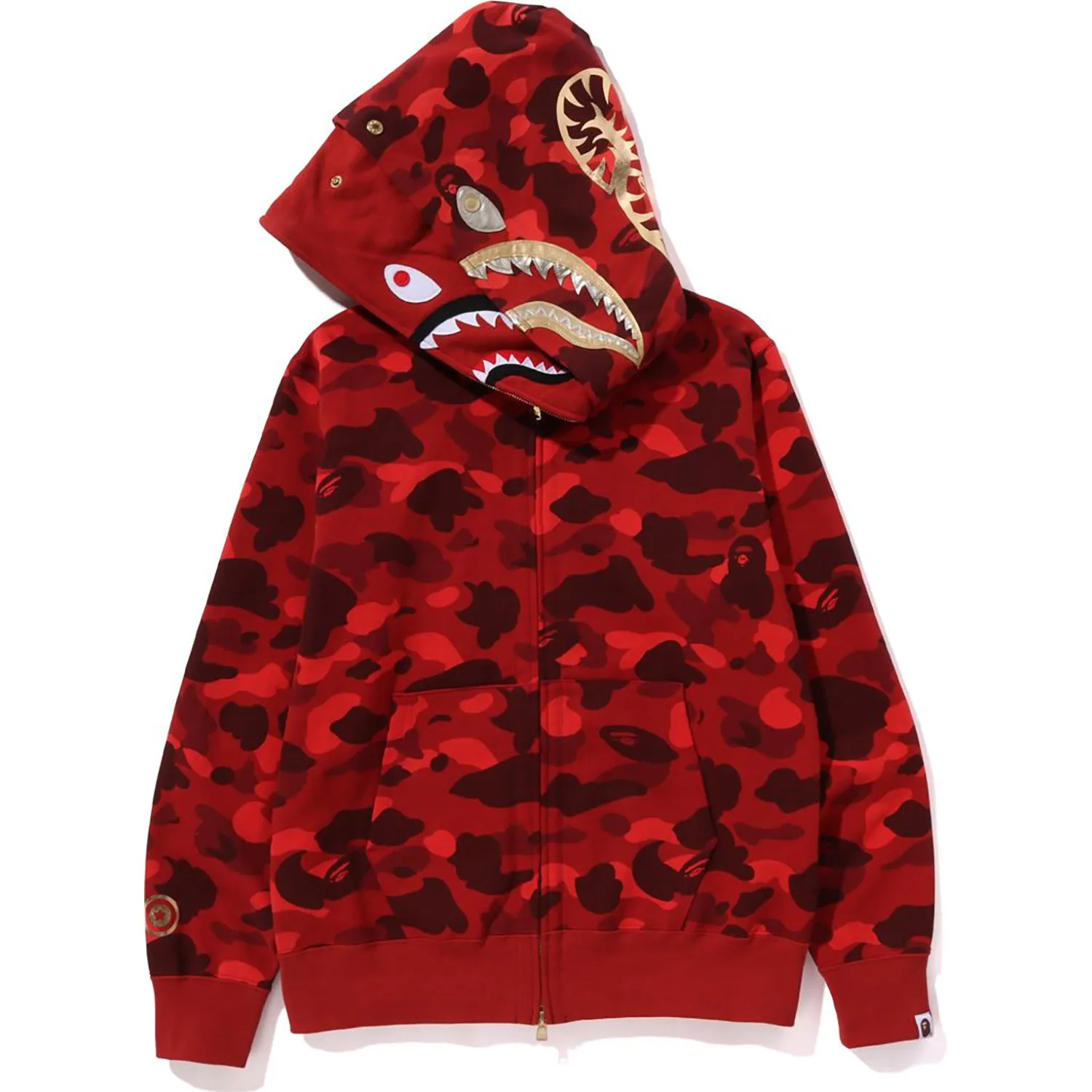 COLOR CAMO DOUBLE SHARK FULL ZIP HOODIE MENS