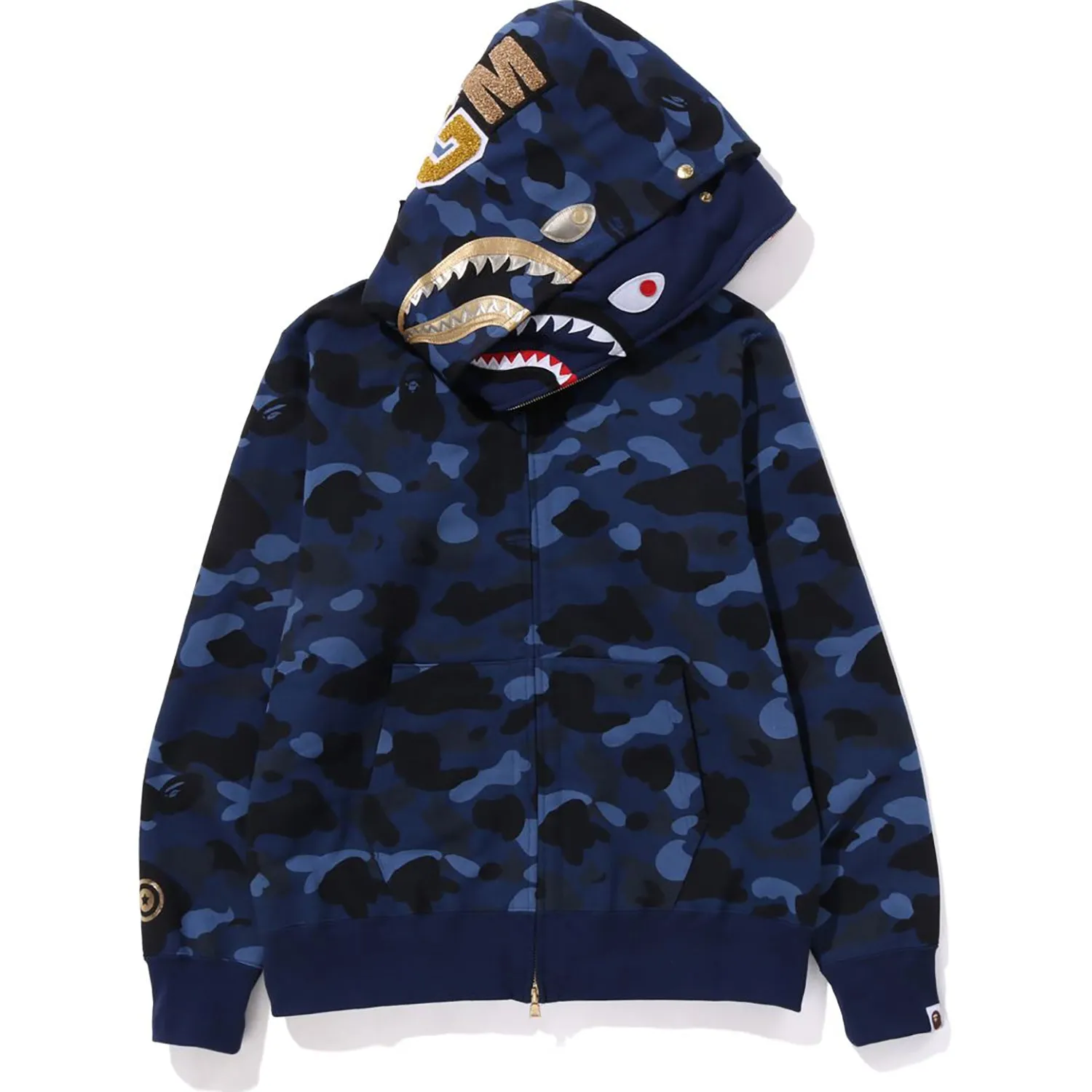 COLOR CAMO DOUBLE SHARK FULL ZIP HOODIE MENS