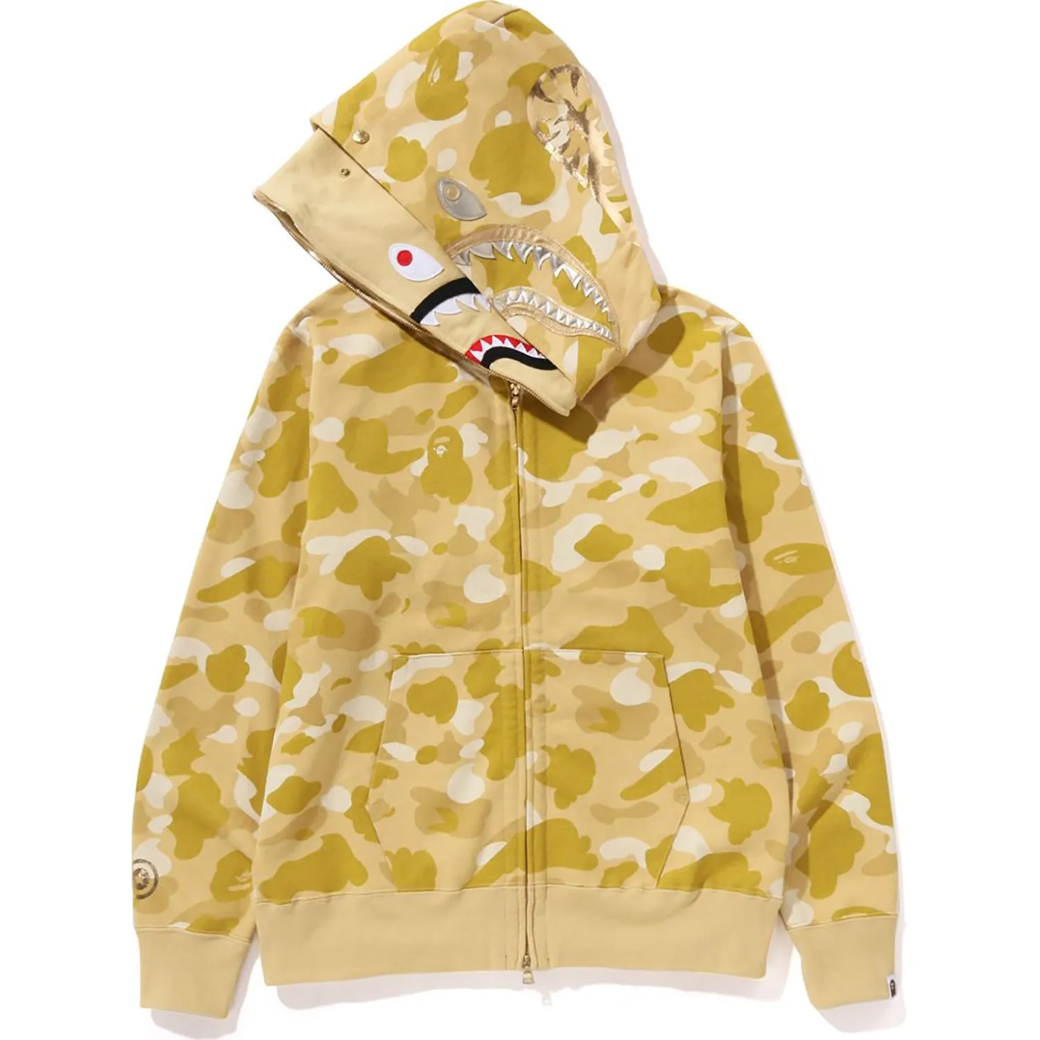 COLOR CAMO DOUBLE SHARK FULL ZIP HOODIE MENS