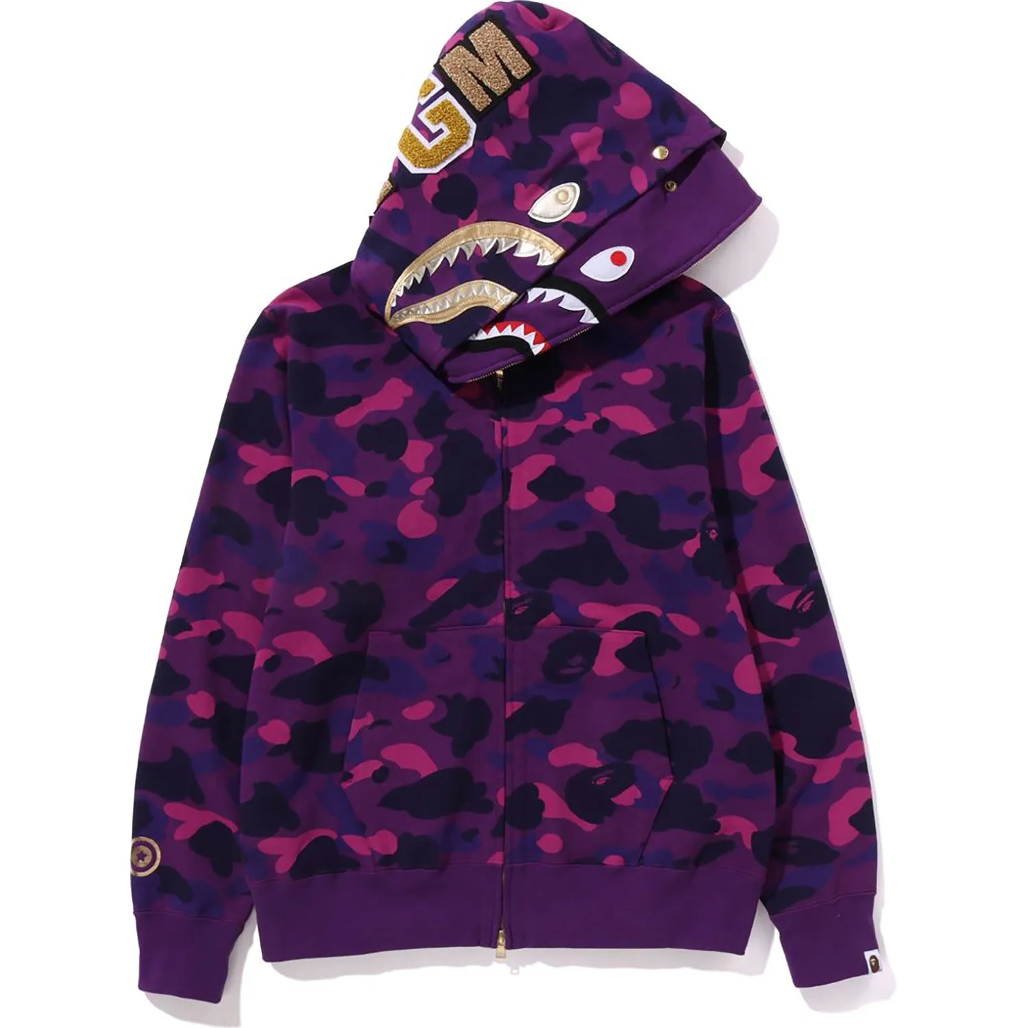 COLOR CAMO DOUBLE SHARK FULL ZIP HOODIE MENS