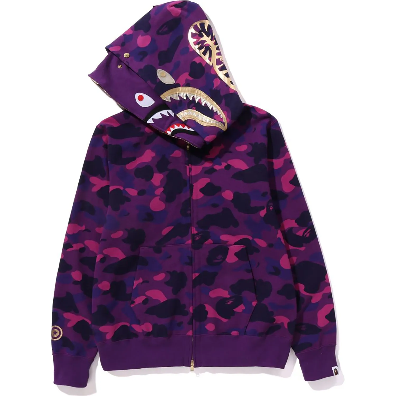 COLOR CAMO DOUBLE SHARK FULL ZIP HOODIE MENS