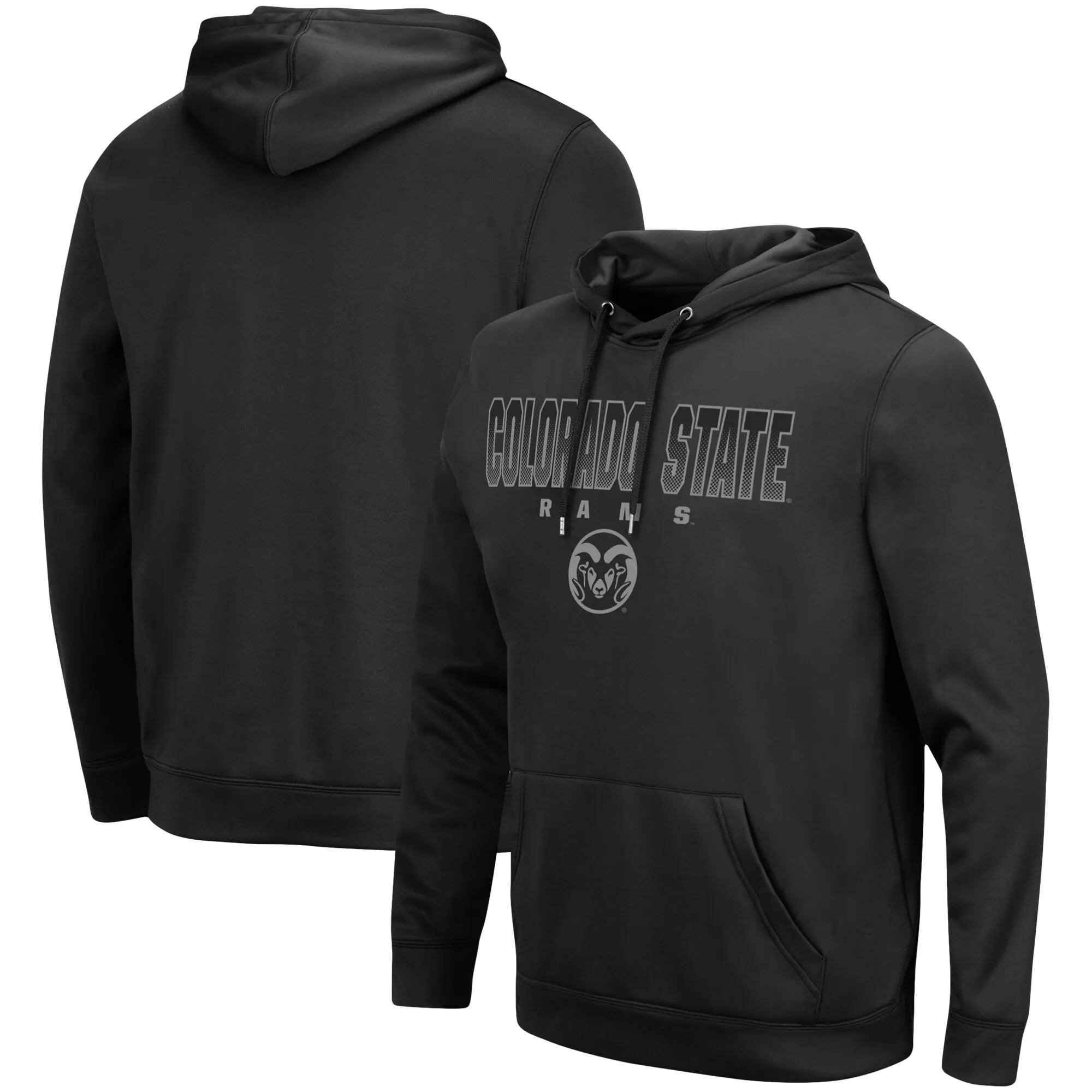 Colosseum Colorado State Rams Black Blackout 3.0 Pullover Hoodie