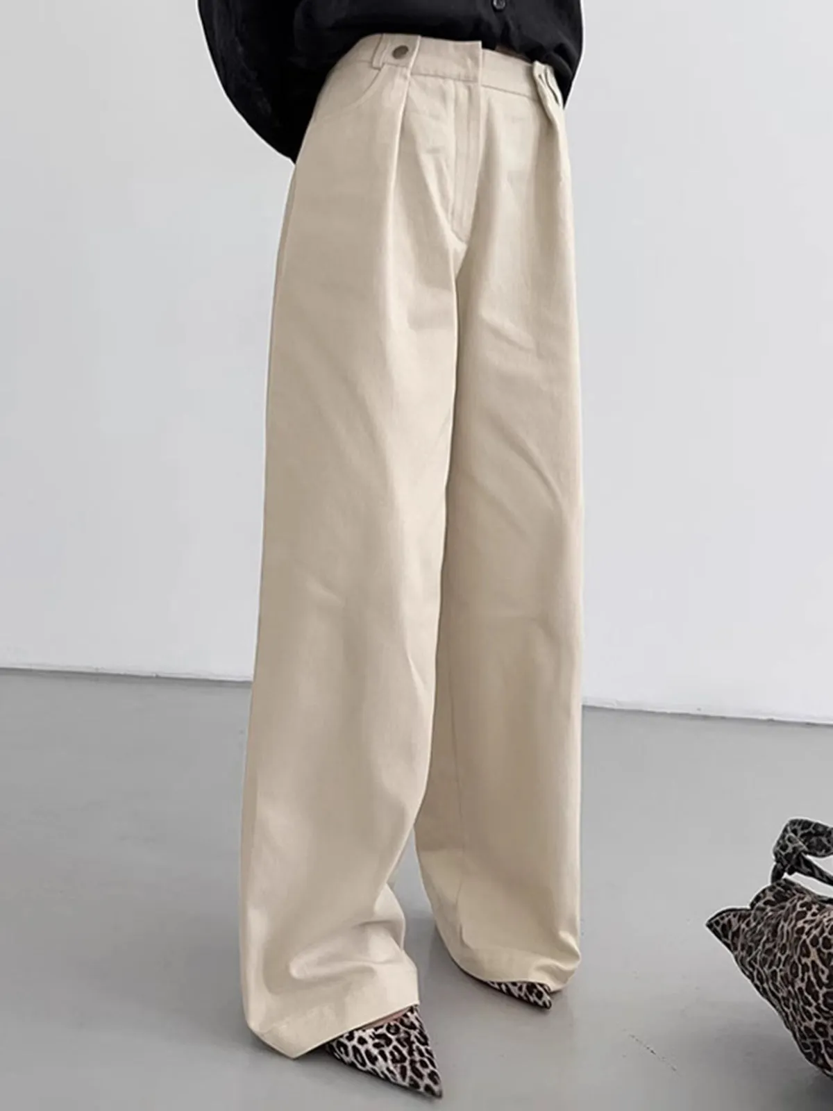 Cotton Versatile Wide-Leg Pants