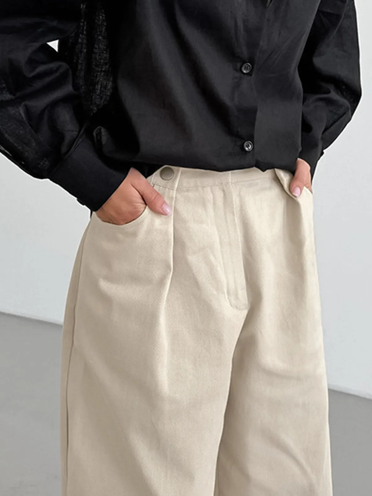 Cotton Versatile Wide-Leg Pants