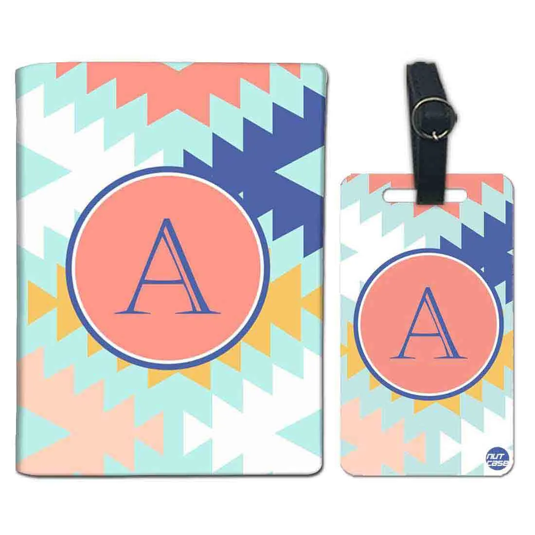 Customized Passport Cover and Luggage Tag Set - Diamond Pattern