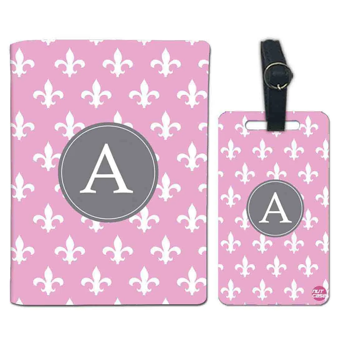 Customized Passport Cover and Luggage Tag Set - Vintage Pink Floral Art