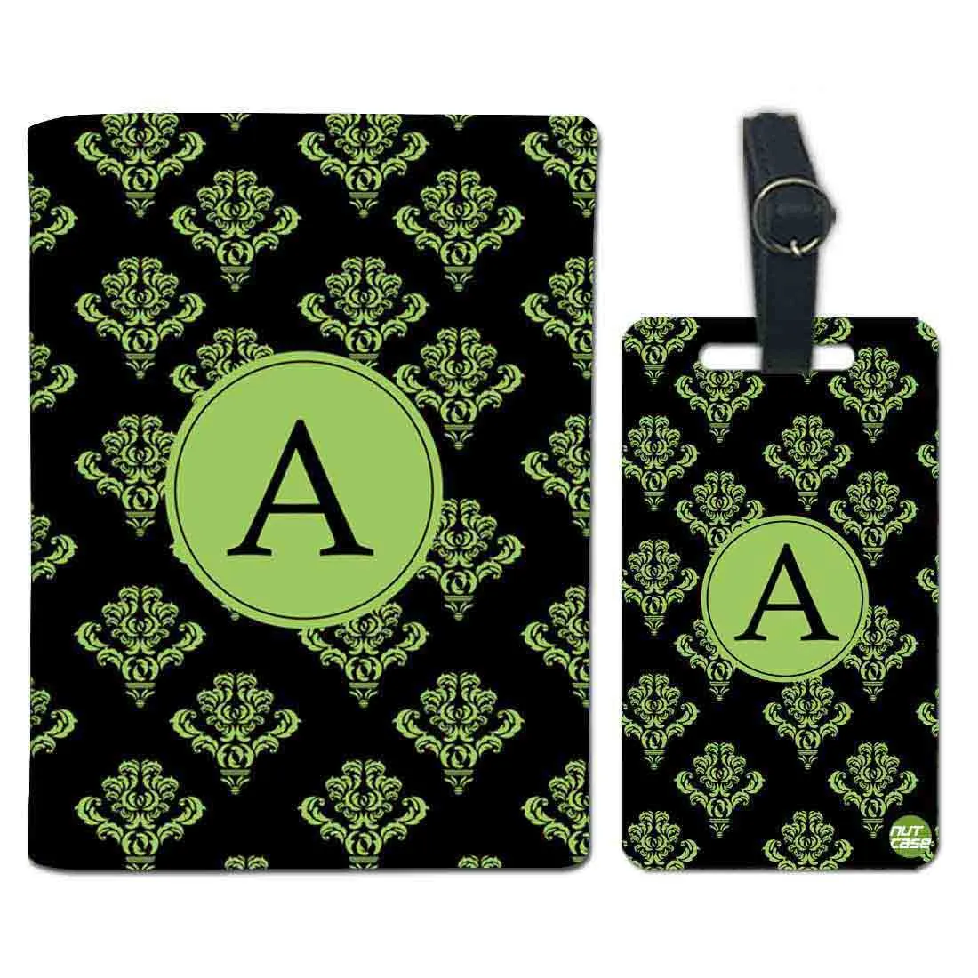 Customized Passport Cover Luggage Tag Set - Vintage Floral Pattern