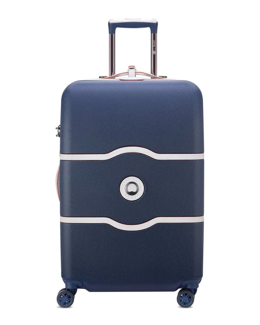 Delsey Paris Chatelet Hardside Luggage with Spinner Wheels (Navy, Checked-Medium 24 Inch)  