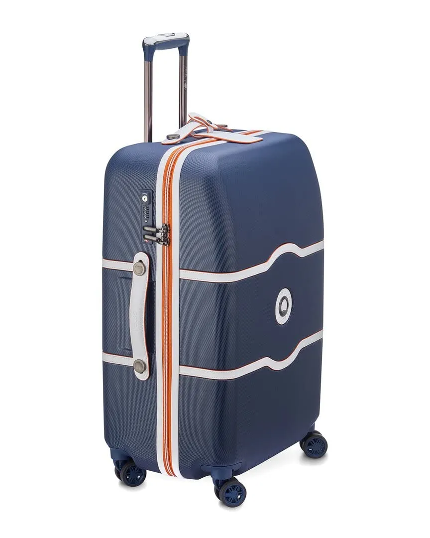 Delsey Paris Chatelet Hardside Luggage with Spinner Wheels (Navy, Checked-Medium 24 Inch)  